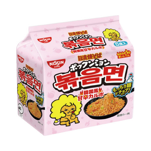 日清焼そばポックンミョン韓国風甘辛カルボ５食１８個※