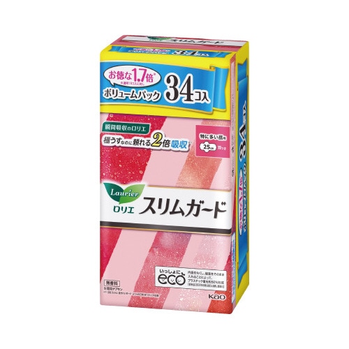 ロリエ　スリムガード　特に多い昼用ＢＰ　３４個