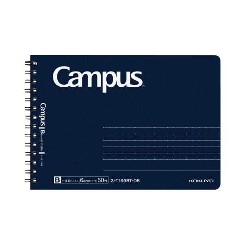 キャンパスツインリングドットＢ罫５０枚ハーフ　紺