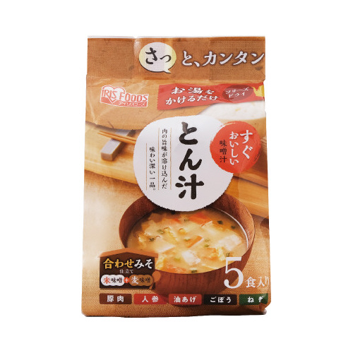 フリーズドライ味噌汁　豚汁　５食入×１０※