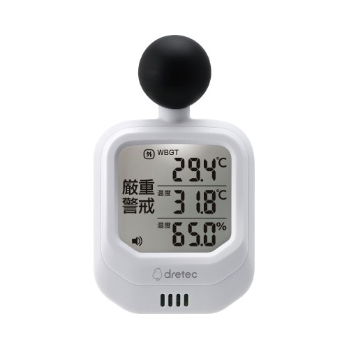 時計付黒球式熱中症指数計　Ｏー７０６ＷＴ