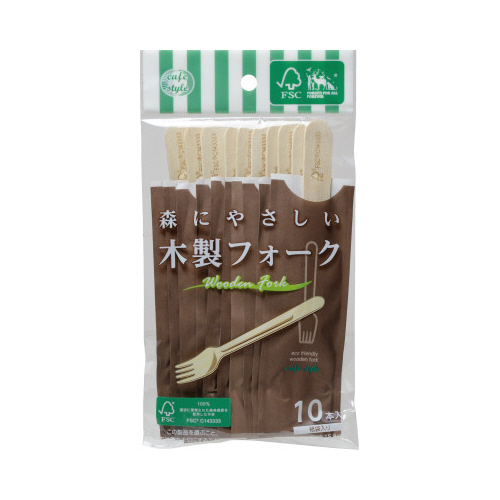 木製フォーク　１０Ｐ　紙袋入り