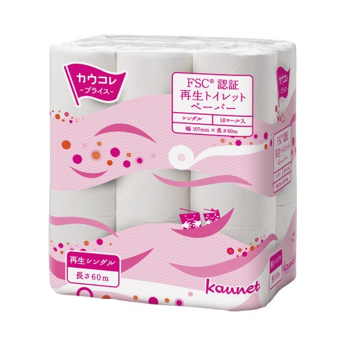 ＦＳＣ再生トイレットペーパー　Ｓ６０ｍ　１－４梱