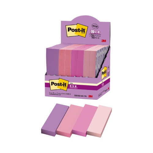 強粘着マルチカラー７　７５×２５　４色　２４冊