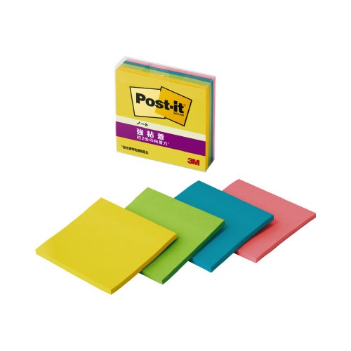 強粘着ノートマルチカラー８　７５×７５　４冊