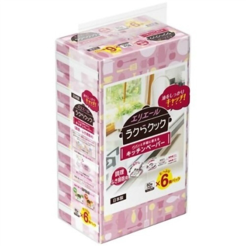 Ｅラクらクックパパッとキッチンペーパー　８０Ｗ６Ｐ