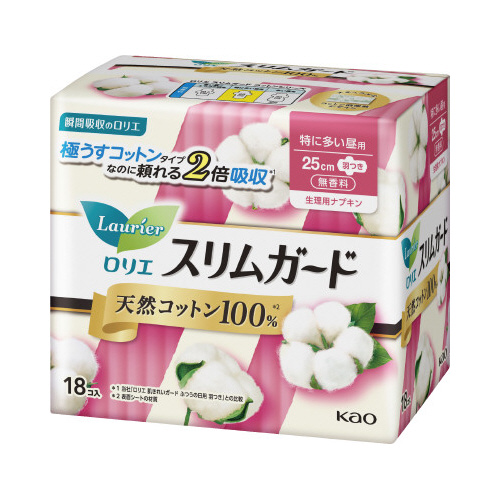 ロリエＳガードコットン特に多い昼用羽付１８個×８