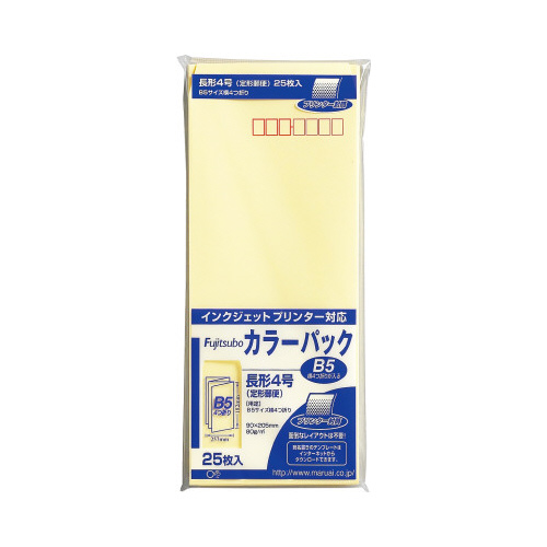 封筒　藤壺カラーパック　長４　クリーム　１０パック
