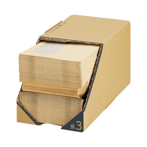 取出しやすい透けない窓付封筒ＣＦテープ付長３×１０