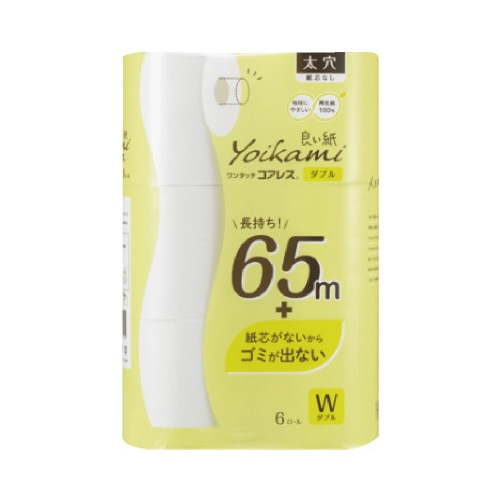 良い紙ワンタッチコアレスＷ　１１４ｍｍ６５ｍ６巻入