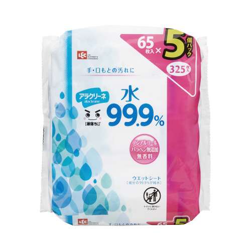 ウェットティッシュ　純水９９．９％６５枚５Ｐ×８