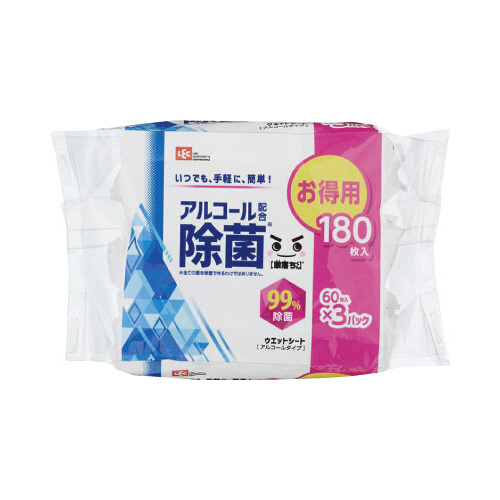ウェットティッシュ　アルコール除菌　６０枚５Ｐ×８