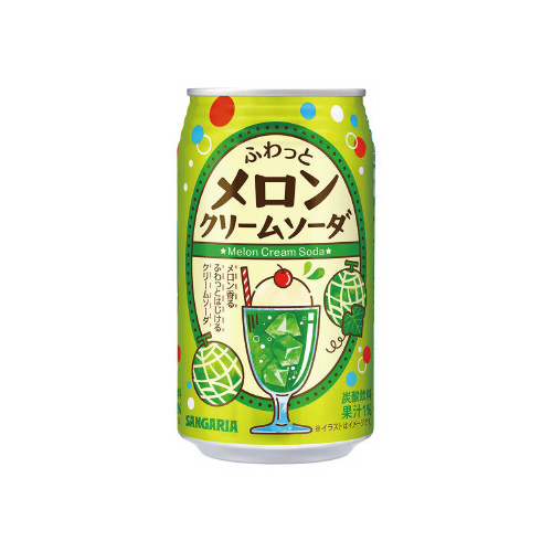 サンガリア　メロンクリームソーダ　３５０ｇ　２４本※