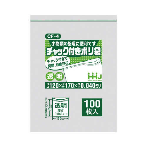 チャック袋　ＣＦ－４　透明　１００枚×８０