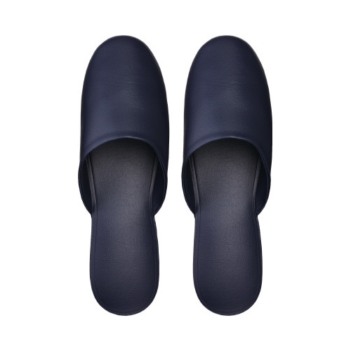 レザー調スリッパ　ダークブルー　１０足
