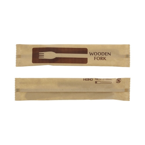 木製フォーク１６０ｍｍ未晒紙完封　１００本入