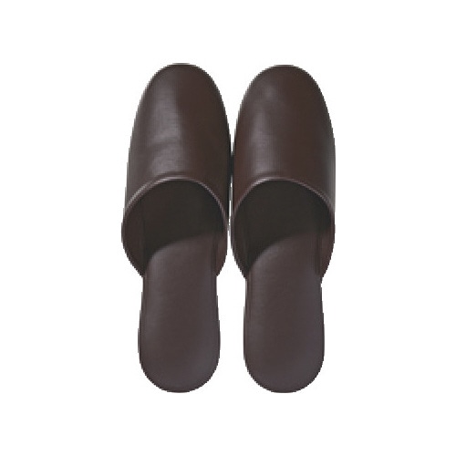 レザー調スリッパ　ダークブラウン　６０足