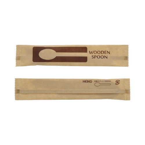 木製スプーン１６０ｍｍ未晒紙完封２０００本入
