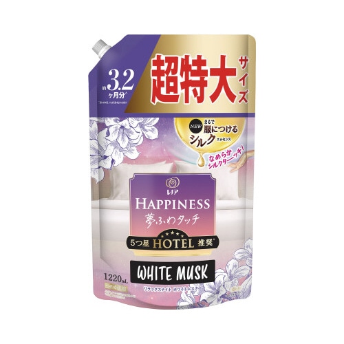 レノアハピネスホワイトムスク詰替超特大１２８５ｍｌ