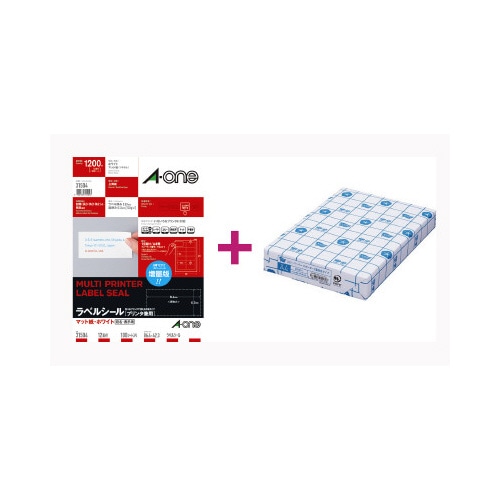 上質紙ラベル　１２面　コピー用紙Ａ４セット