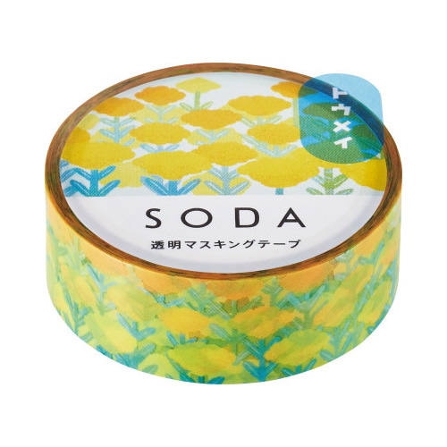 ソ－ダ　透明マステ（ベニバナ）　１５ｍｍ幅Ｘ３