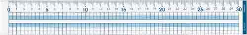 方眼直線定規　メモリサイズ３０ｃｍ　５本