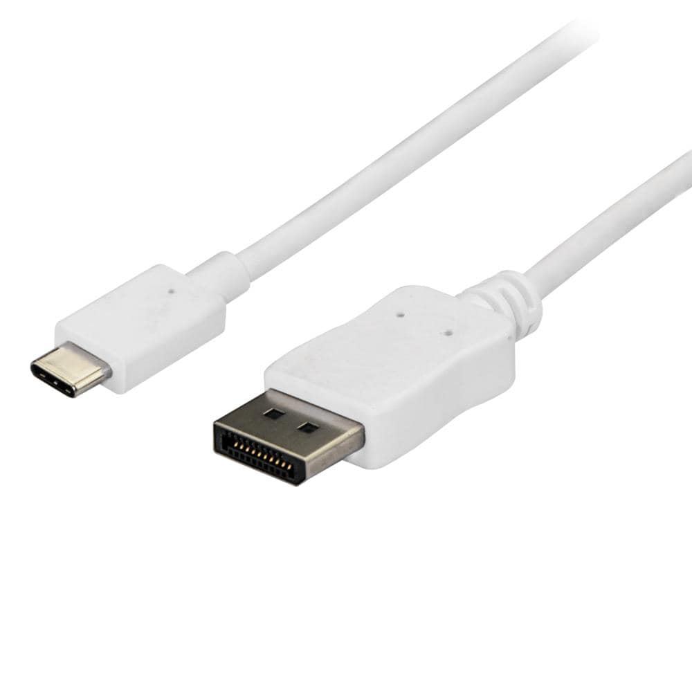 USB Type-C - DisplayPort変換ケーブル 1.8m 4K/60Hz ホワイト USB-C(オス) - ディスプレイポート(オス)　保証期間： 3年間