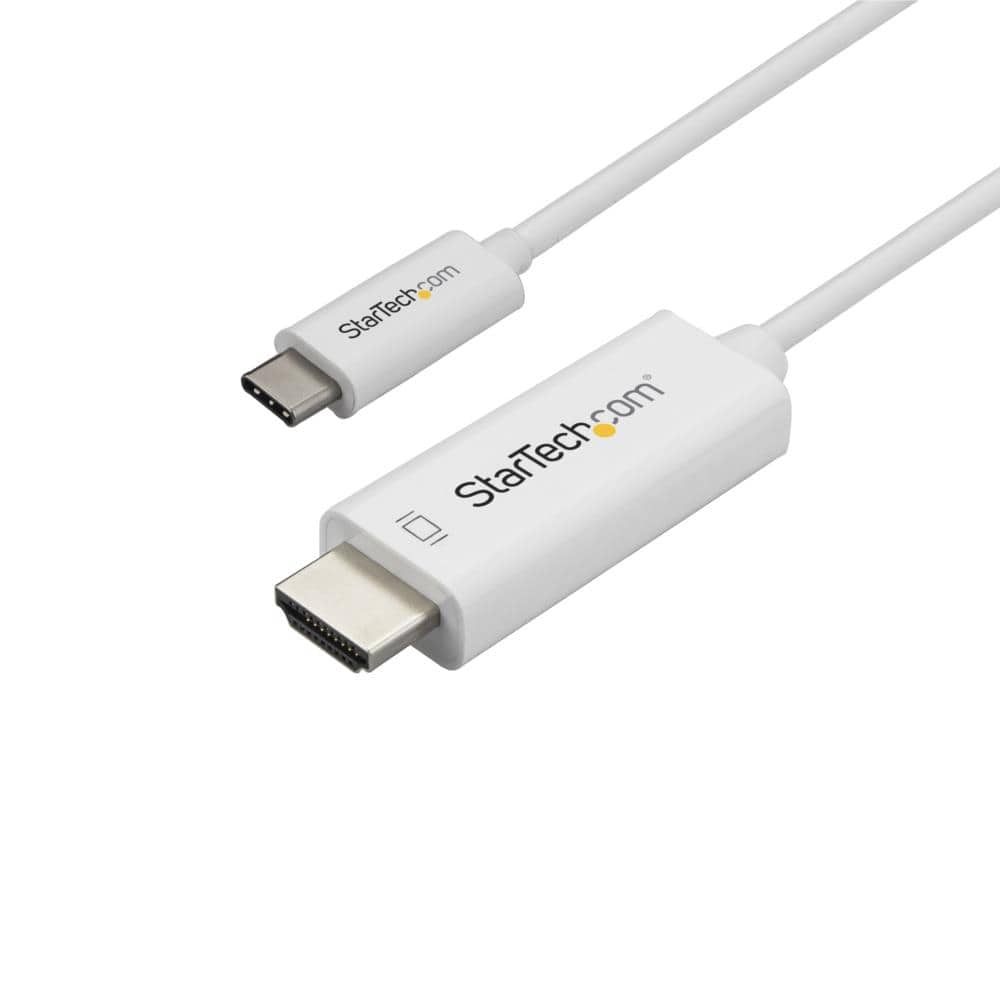 1m USB-C - HDMIケーブル 4K/60Hz ホワイト USB Type-C コンピュータモニタケーブル　保証期間： 3年間