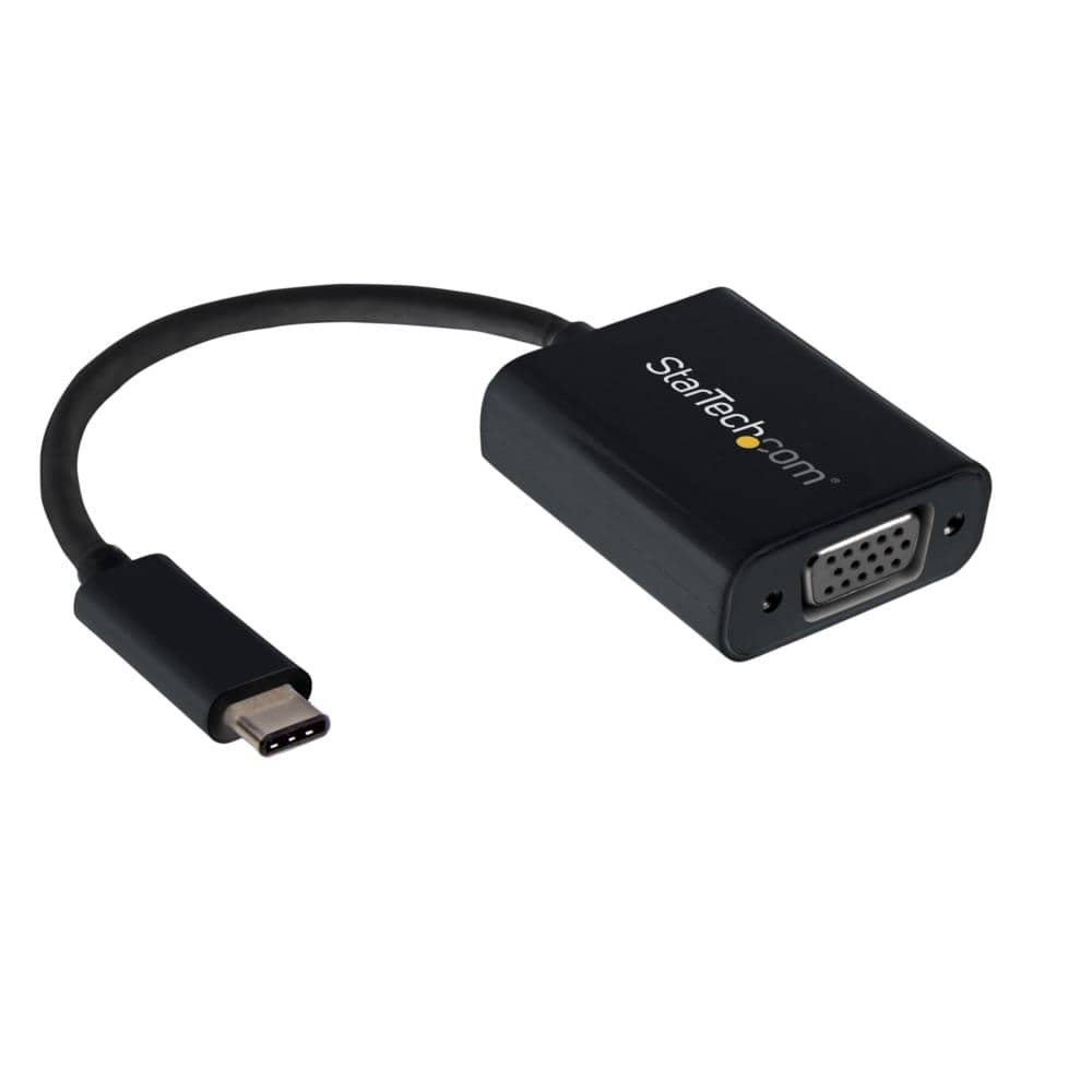 USB-C - VGA変換アダプタ　USB Type-C（オス）- アナログRGB/D-Sub15ピン（メス）ビデオコンバータ　1920 x 1200/ 1080pに対応　保証期間： 3年間
