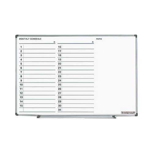 ホワイトボード（軽量タイプ）月行事横書き　横Ｘ２