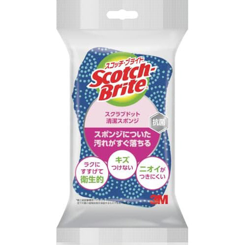 スコッチブライト　クラブドット清潔スポンジ　ブルー