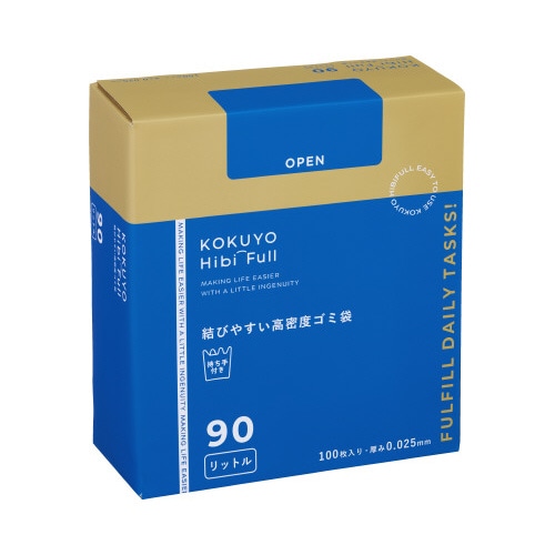 結びやすい高密度ゴミ袋（９０Ｌ・箱）取っ手付き