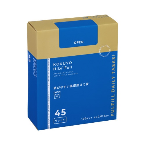 結びやすい高密度ゴミ袋（４５Ｌ・箱）取っ手付き