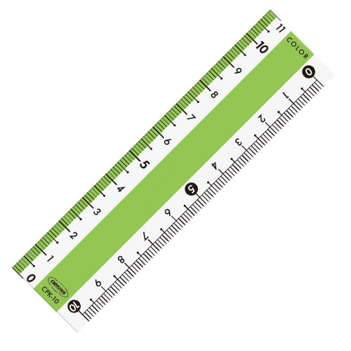カラー直線定規　１０ｃｍ　グリーン