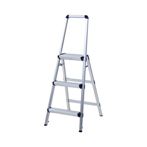 取っ手がついて開閉簡単　上枠付き踏み台３段