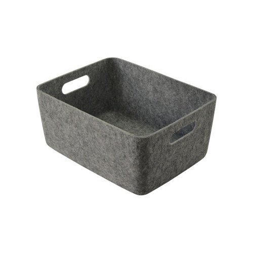 小物収納　フェルトバスケット　ストーングレー