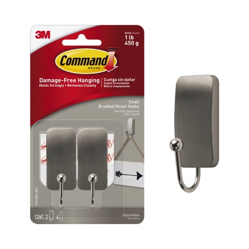 コマンドフックニッケルサテンＳサイズ２個パック×３