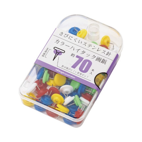 カラーハイタック画鋲　５色ミックス　約７０本入