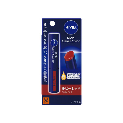ニベア　リッチケア＆カラーリップ　ルビーレッド×６