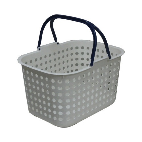 ドットバスケット浅型ホワイト