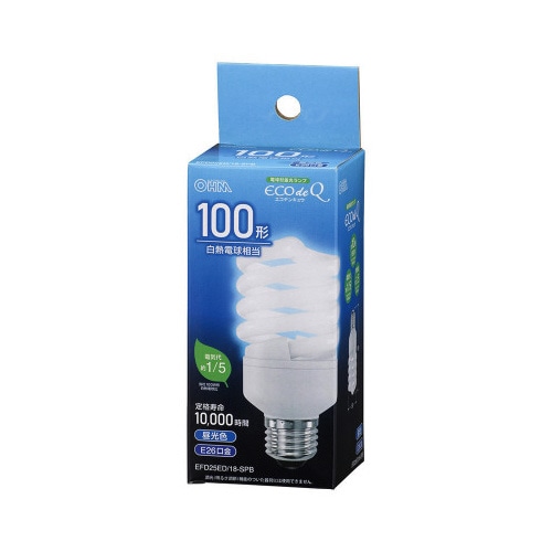 電球形蛍光灯　スパイラル　Ｅ２６　１００形　昼光色