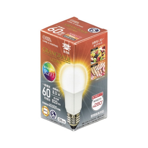 ＬＥＤ電球　Ｅ２６　６０形相当　電球色　高演色