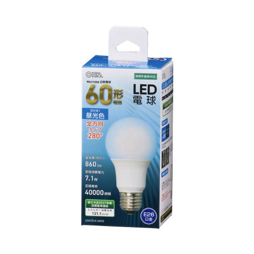 ＬＥＤ電球　Ｅ２６　６０形相当　昼光色