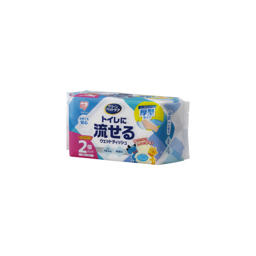 ペット用トイレに流せるウェットティッシュ７２枚×２