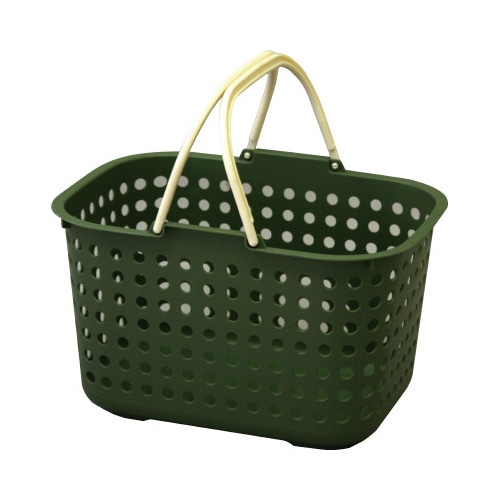 ドットバスケット浅型カーキ