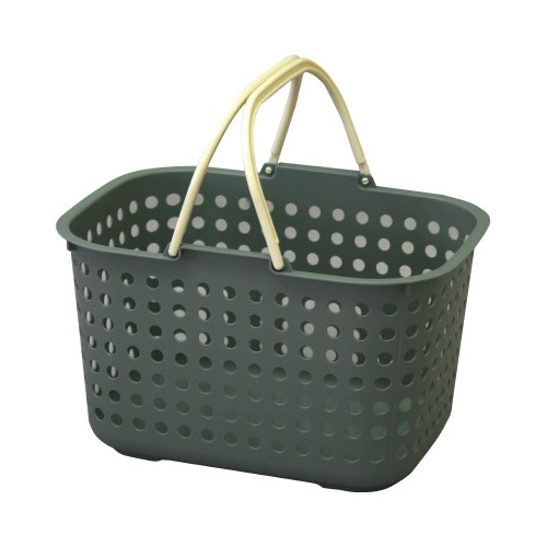 ドットバスケット浅型グレイッシュ
