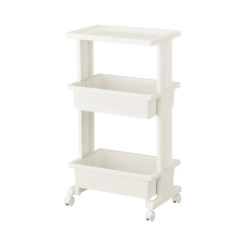 リセスタイル　テーブルワゴン３段プラスホワイトＸ３
