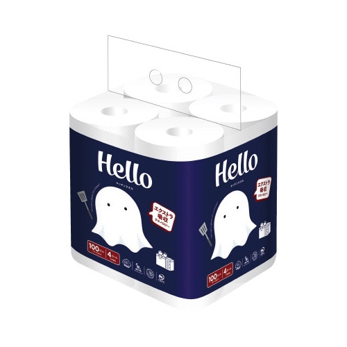 ハローキッチンタオル１００カット４ロール