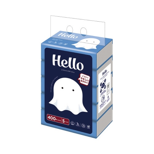 ハローソフトパックティシュ２００組５個パック