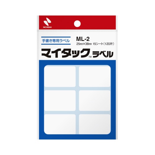 マイタックラベル無地２５×３８ｍｍ１２０片入×１０